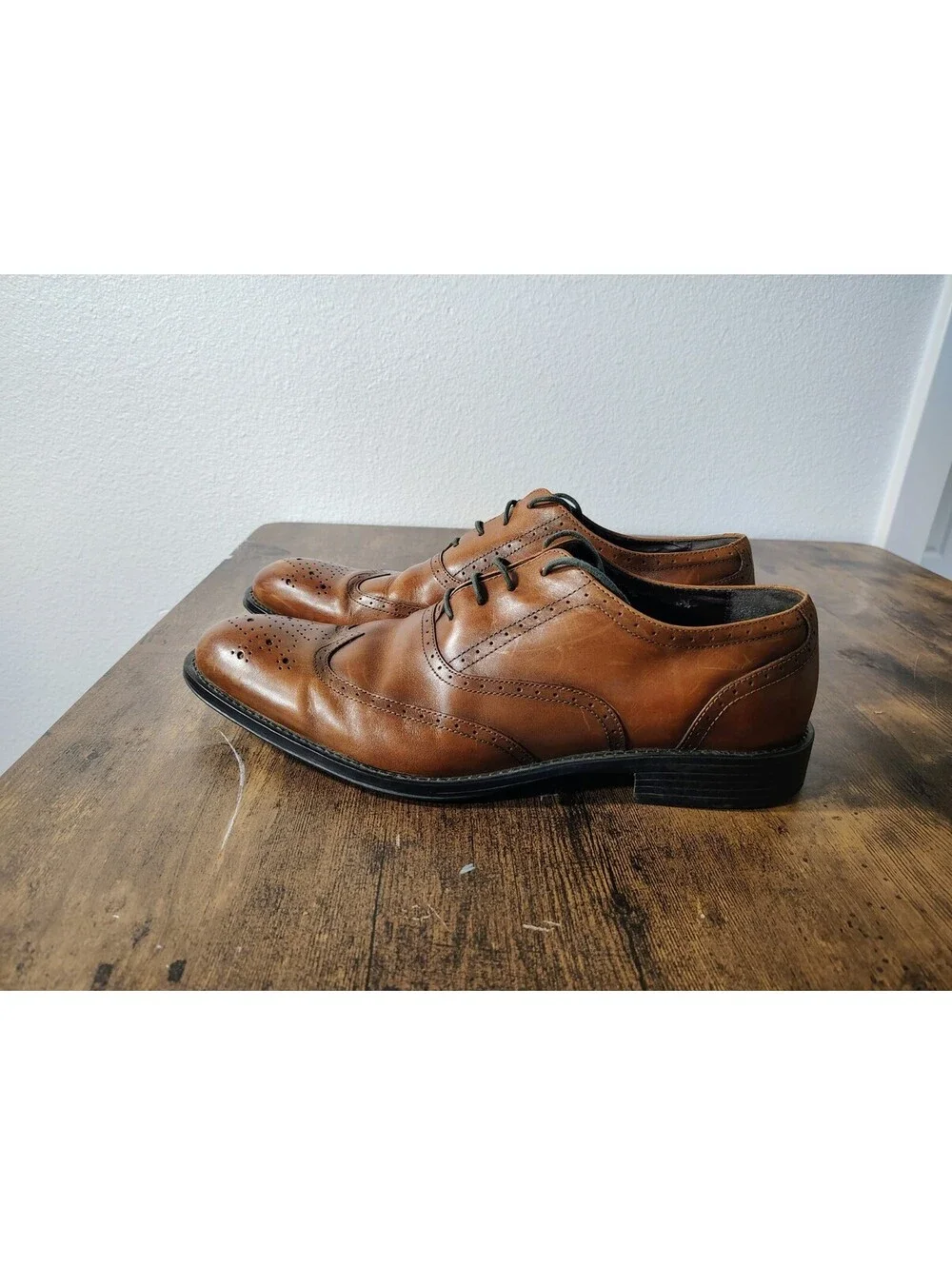 Gordon Rush Burner Mens 10 Brown Leather Wingtip Brogue Oxford Dress Shoes 11008